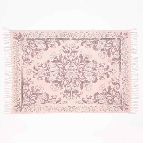 Kew Antique Printed 120x170cm Mauve Rug with Tassel