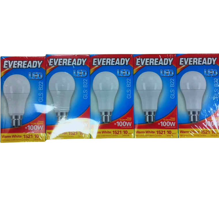 Eveready GLS B22 WW 100W BULBS PK OF 5