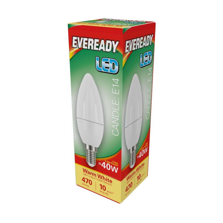 Eveready S13616  LED Candle Bulb 40w E14 (SES) pk of 5