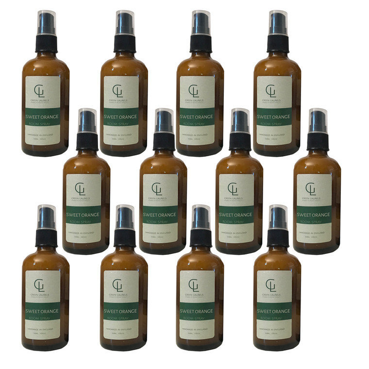 Aqueous Room Spray 100ml in Amber Glass Bottle - Sweet Orange - 12 Bottles