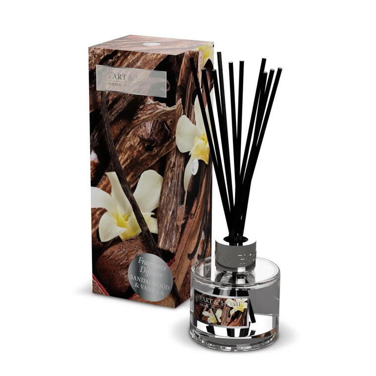 Sandalwood and Vanilla Reed Diffuser - 70ml - Up to 12 Weeks of Fragrance