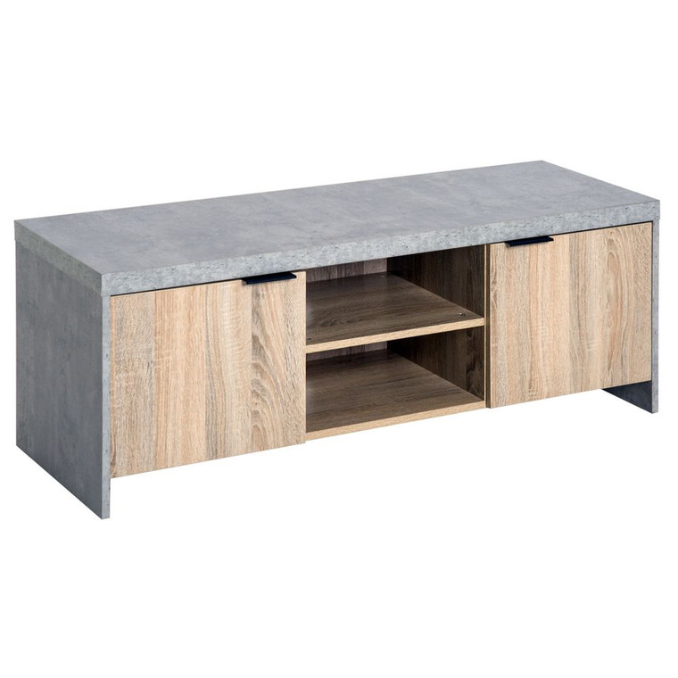Modern Grey Wooden TV Stand - DVD CD Storage Unit - Organize and Display - Professional Quality - Easy Assembly