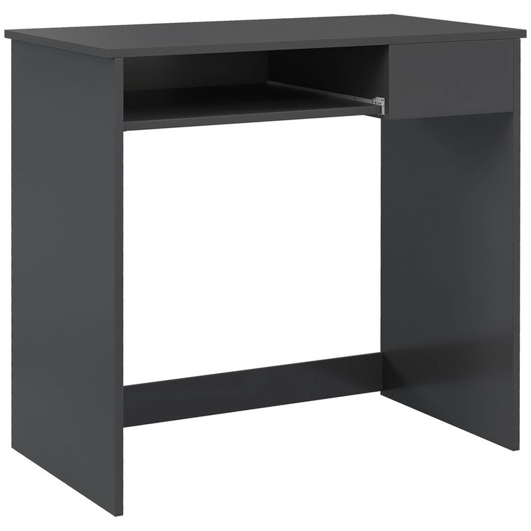 HOMCOM Compact Computer Table, Grey: Space-Saving, Durable, Stylish - Ideal for Study, Office, or Bedroom