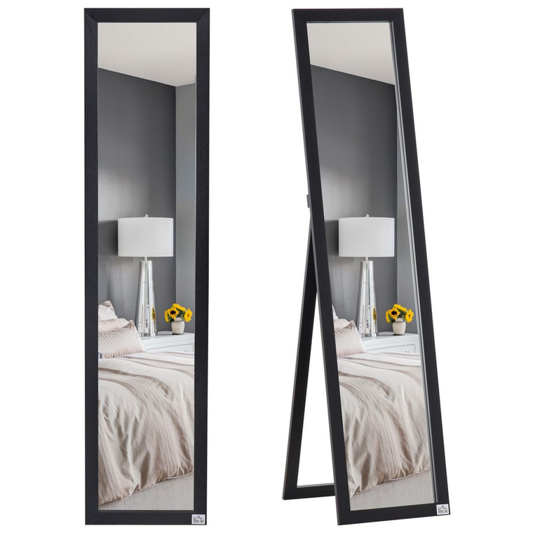 Ultimate Reflections: HOMCOM Full Length Mirror, Stand or Mount, Black