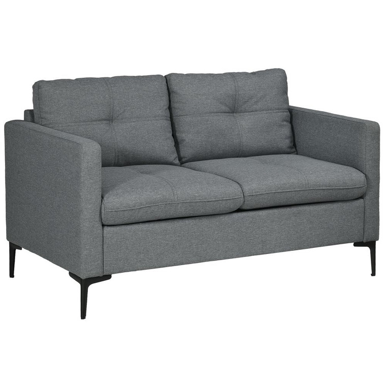 HOMCOM Modern Loveseat Sofa Upholstered 2 Seater Settee for Living Room Bedroom
