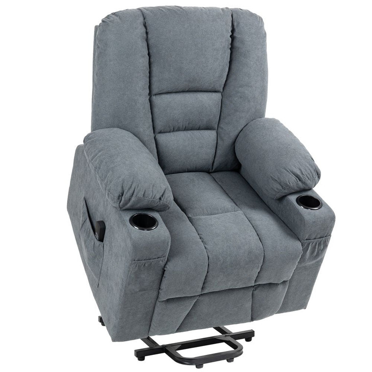 HOMCOM Riser and Recliner Chair w/ Remote, Lift Chair for Elderly, Grey - Default Title