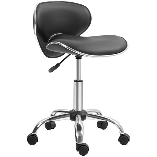 HOMCOM Office Chair Beauty Salon Rolling Technician Stool Chair - Grey