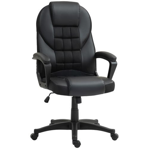 HOMCOM Executive Office Chair High Back Computer Chair with Armrests - Black