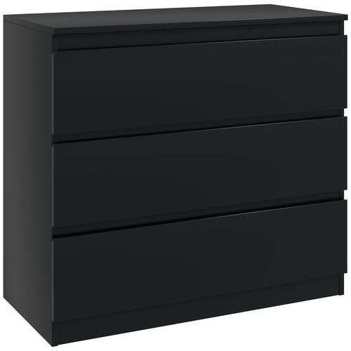 HOMCOM Chest of Drawers, 3 Drawer Storage Cabinet Unit for Bedroom, Black