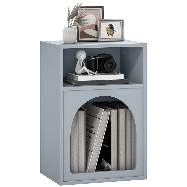 HOMCOM Bedside Table, Modern Bedside Cabinet for Bedroom - Grey
