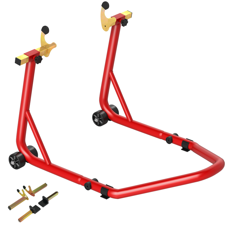 HOMCOM Motorcycle Rear Wheel Stand, 544kg Motorcycle Paddock Stand, Red