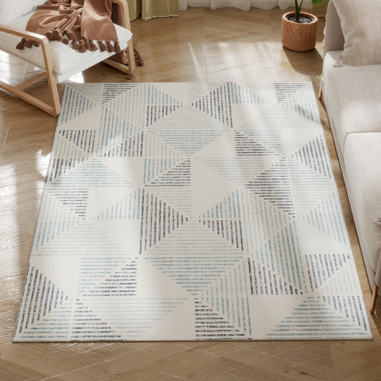 HOMCOM Non-Slip Large Rug for Living Room - Mixed-grey / 170L x 120W x 0.7T cm