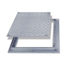 24" x 24' Floor Door, removable Flush Diamond Plate - for interior applications where watertightness is not required - Acudor