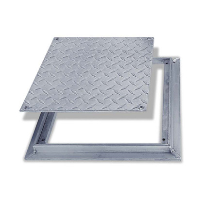 12" x 12' Floor Door, removable Flush Diamond Plate - for interior applications where watertightness is not required - Acudor