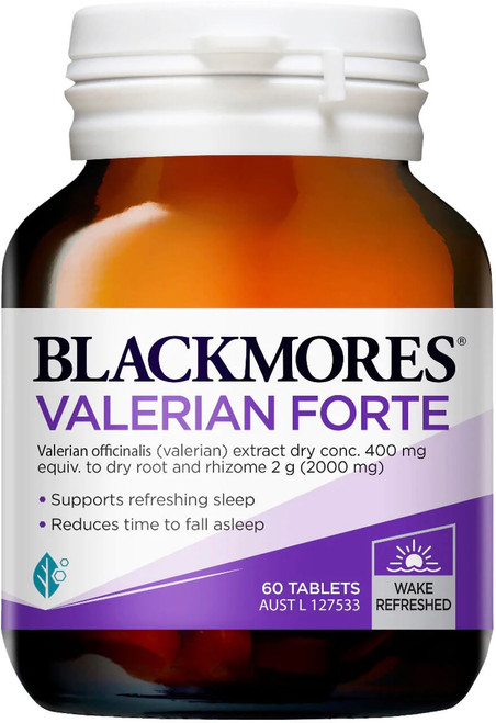 Blackmores Valerian Forte 2000mg 60 Tabs to reduce the time taken to fall asleep, relieve restless sleep and support refreshing sleep