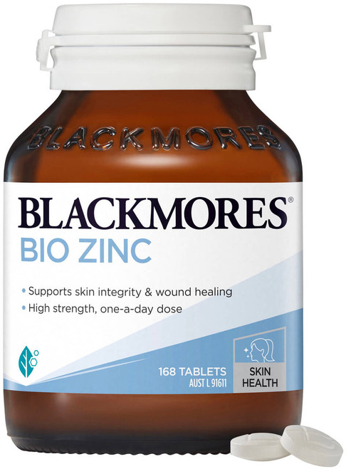 Blackmores Bio Zinc 168 Tabs to support healthy skin, help manage acne, promote wound healing and maintain immune function