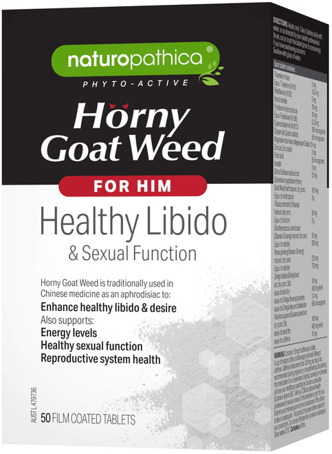 Naturopathica Phyto-Active Horny Goat Weed For Him Libido Support 50 tabs x 3 Pack = 150 tabs