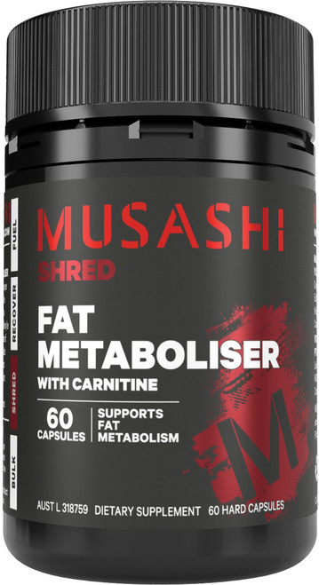 Musashi Fat Metaboliser with Carnitine 60 Caps with Choline, Inositol, Methionine & Levocarnitine for fat metabolism