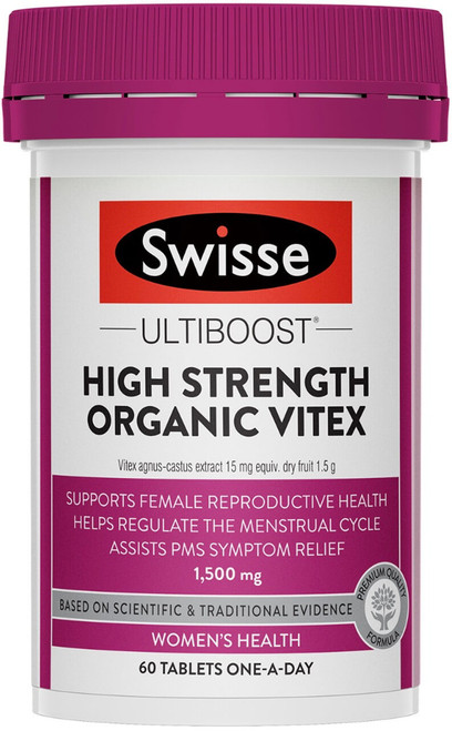 Swisse Ultiboost High Strength Organic Vitex 1500mg 60 Tabs