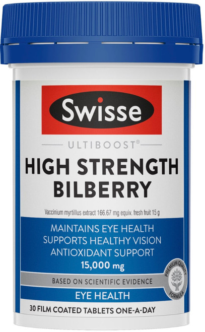 Swisse UltiBoost Bilberry High Strength 15000mg 30 Tabs