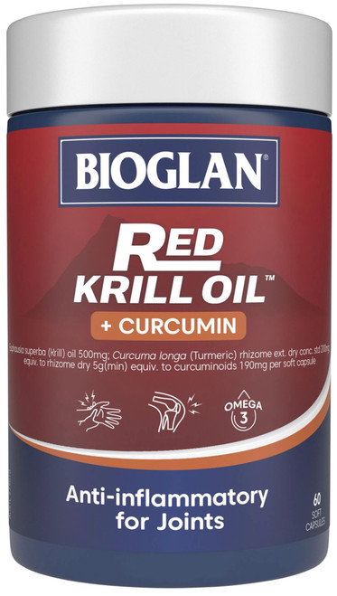 Bioglan Red Krill Oil + Curcumin 60 Caps x 3 Pack = 180 Caps