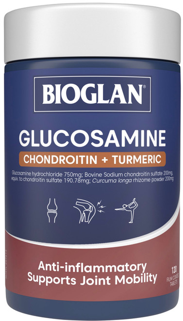 Bioglan Glucosamine, Chondroitin + Turmeric 120 Tabs x 3 Pack