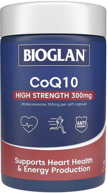 Bioglan CoQ10 300mg 60 Caps x 3 Pack for heart, artery, blood vessel & energy health = 180 Caps