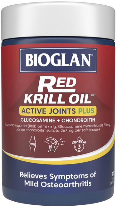 Bioglan Red Krill Oil Active Joints Plus 90 Caps x 3 Pack = 270 Caps