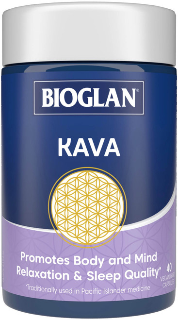 Bioglan Kava Calm & Sleep 40 Caps x 3 Pack for sleep, relaxation, mild anxiety & restful nights = 120 Caps