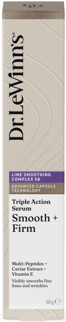 Dr. LeWinn’s Line Smoothing Complex S8 Triple Action Serum 30g to reduce the appearance of fine lines and wrinkles, improve skin firmness and refine skin tone and texture