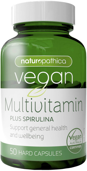 Naturopathica Vegan MultiVitamin Plus Spirulina 50 Caps x 3 Pack = 150 Caps