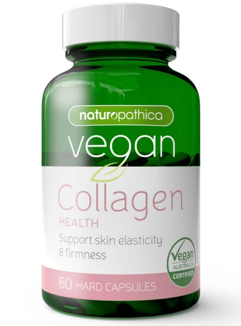 Naturopathica Vegan Collagen Health 60 Caps x 3 Pack to support skin elasticity, firmness, collagen formation and skin repair = 180 Caps