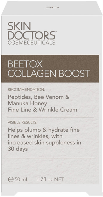 Skin Doctors Beetox Collagen Boost 50ml Peptide, Bee Venom and Manuka Honey treatment cream to smooth fine lines and wrinkles, hydrate skin and improve suppleness