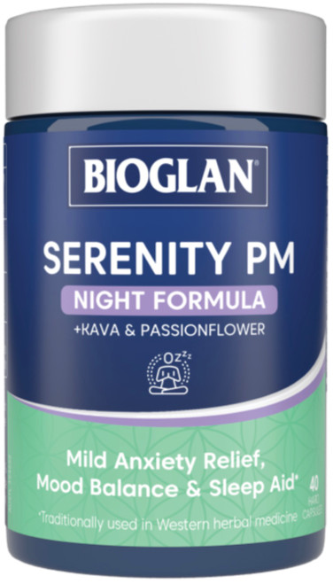 Bioglan Serenity PM Night Formula 40 Caps x 3 Pack
