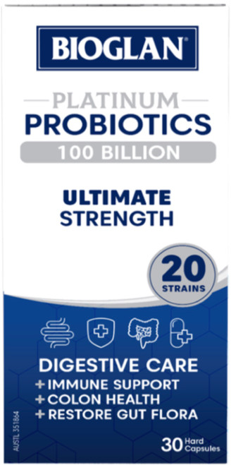 Bioglan Platinum Probiotics 100 Billion Ultimate Strength 30 Caps x 3 Pack 