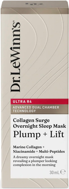 Dr. LeWinn’s Ultra R4 Collagen Surge Overnight Sleep Mask 30ml to plump, smooth, brighten and help repair skin while reducing the appearance of wrinkles and eye bags