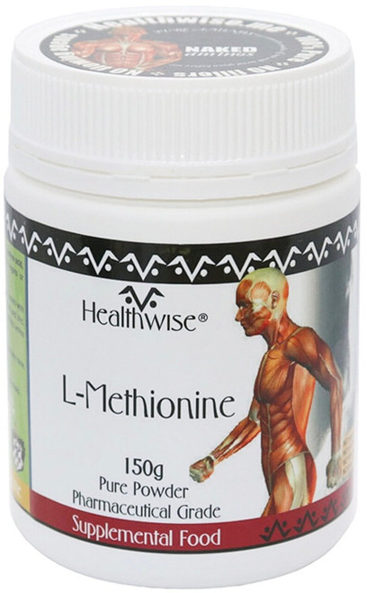 HealthWise L-Methionine 150g essential amino acid for Brain Function, Fat Metabolism, Choline Production and Liver & Kidney Cell Regeneration