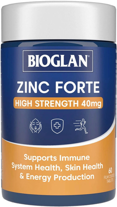 Bioglan Zinc Forte High Strength 40mg 60 Tabs x 3 Pack = 180 Tabs