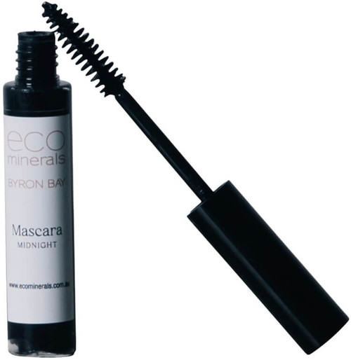 Eco Minerals Mascara Midnight 8g, smudge-proof mineral mascara for luscious-looking lashes, suitable for sensitive eyes, vegan, natural and palm-oil-free