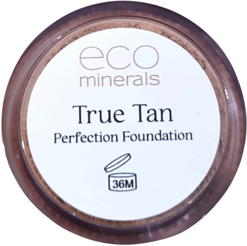 Eco Minerals True Tan Perfection Foundation 5g with dewy finish, buildable long-wearing coverage and natural SPF 25+ for a classic beachy tan look