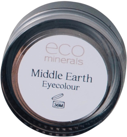 Eco Minerals Middle Earth Eyecolour 1.5g, 100% pure mineral powder eye colour in soft brown with subtle shimmer for adding colour, shadow and sparkle