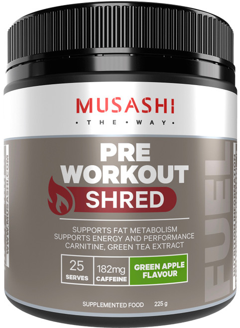 Musashi Pre-Workout Shred Green Apple 225g