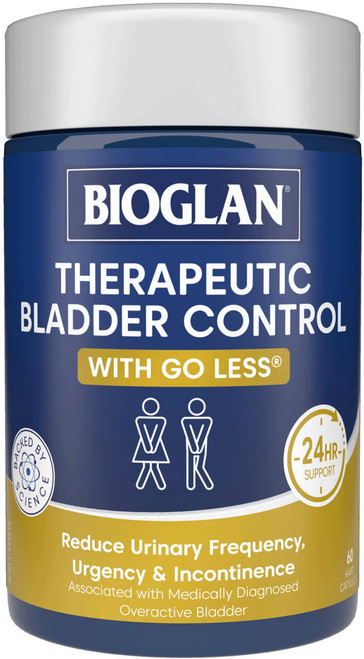 Bioglan Therapeutic Bladder Control 60 Caps x 3 Pack for bladder health, urinary frequency & urgency = 180 Caps