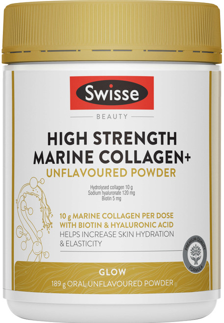 Swisse Beauty High Strength Marine Collagen+ Unflavoured Powder 189g