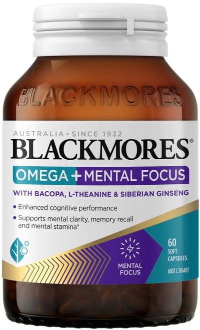 Blackmores Omega + Mental Focus 60 Caps