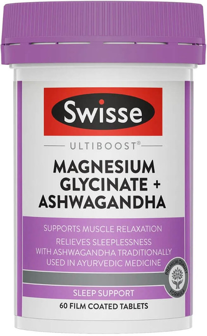 Swisse UltiBoost Magnesium Glycinate + Ashwagandha 60 Tabs