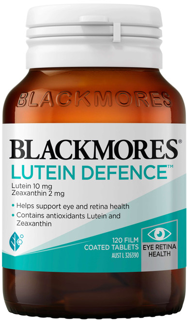 Blackmores Lutein Defence with 10mg Lutein and 2mg Zeaxanthin for eye, macula and retina health