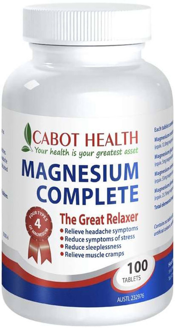 Dr Sandra Cabot Magnesium Complete 100 Tabs to ease nervous tension, stress, mild anxiety and sleeplessness while providing temporary relief of rheumatism pain