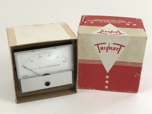 Triplett Panel Meter 0-50 DC Milliamperes in Original Box