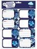 Book Labels - Midnight Hibiscus